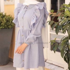 Statement Sleeve Tunic Top Princess Diana Cotton Ruffle Cottagecore